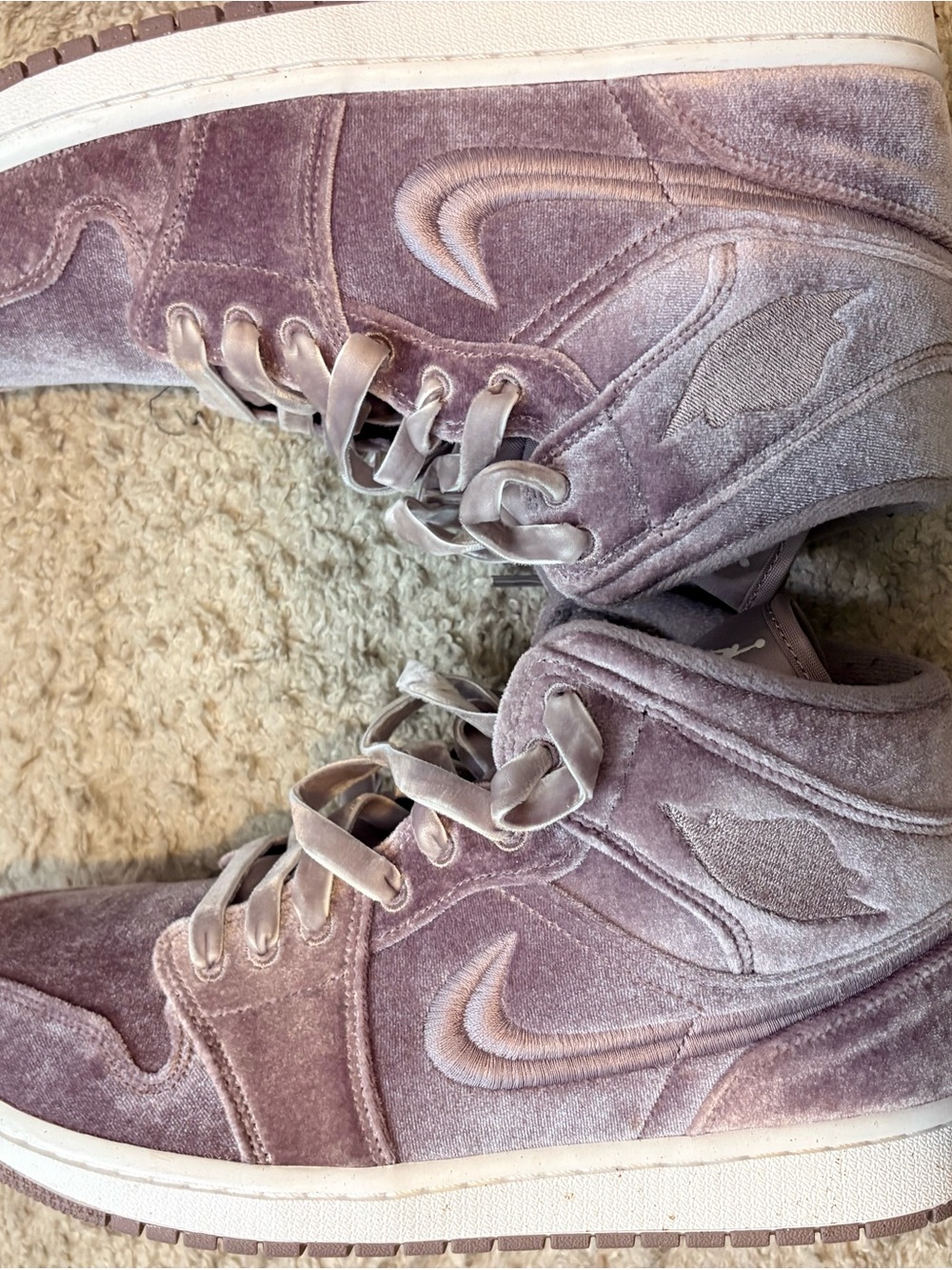Nike Women's Velvet High-Top Sneakers in Mauve